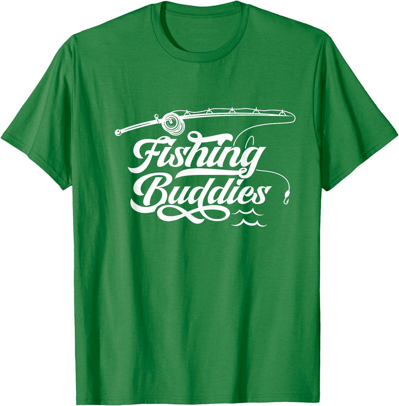 Friends Fish Team Favorite Fishing Buddy Unisex-Adults T-Shirt Black Small Regular Fit Short Sleeve Cotton 60% Polyester 40% Fishing Buddies Fisher Buddy Fisherman T-Shirt - Kelly Green