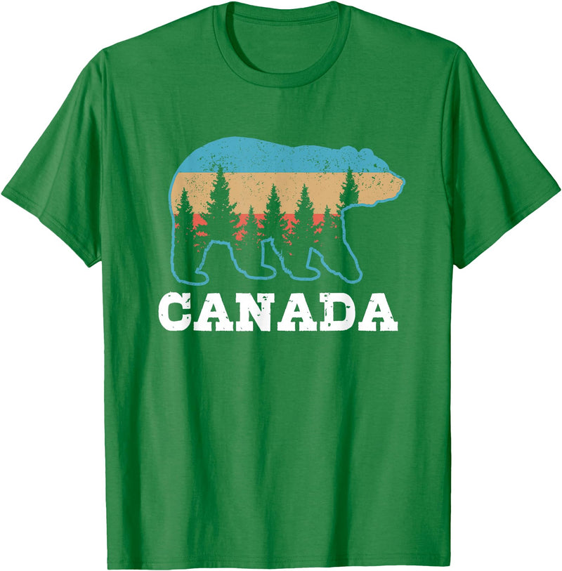 Canada Vintage Souvenirs & Gifts Canada Vintage Grizzly Bear Nature Souvenir Gift T-Shirt - Kelly Green