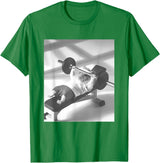 Hamster Gym Weight Lifting Meme T-Shirt - Kelly Green
