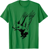 Flying Pig Funny Animals Flying Pig with Wings Fly Pig Lovers T-Shirt - Kelly Green