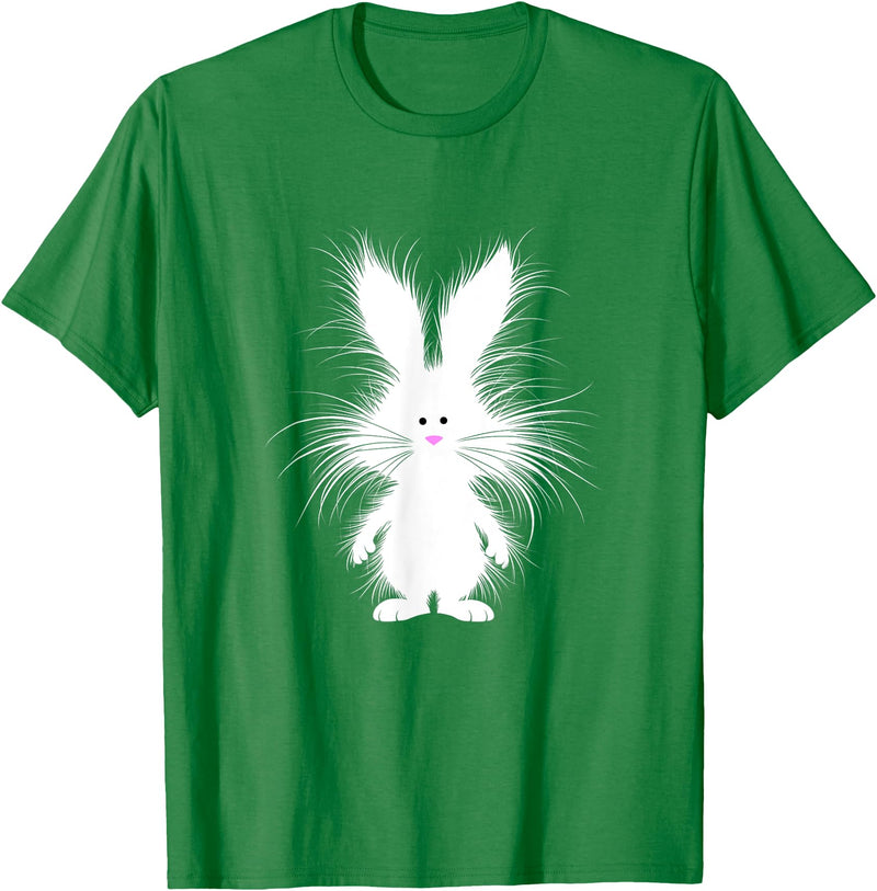 Cute and Silly Frazzled Easter Rabbit Bunny T-Shirt in Kelly Green