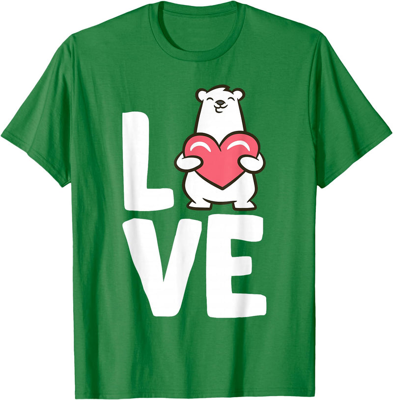 Cute Polar Bear Gifts And Tees I Love Polar Bears T-Shirt - Kelly Green