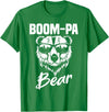 Boom-Pa Bear Funny Gifts Apparel Boom-Pa Bear Wearing Cool Sunglasses Fathers Day Gift T-Shirt - Kelly Green