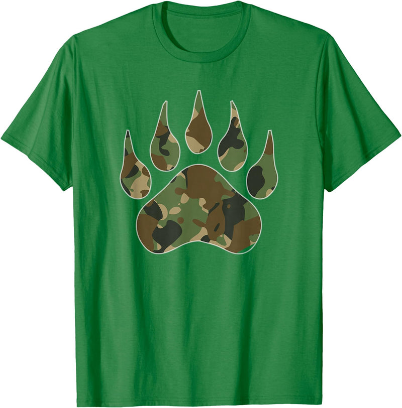 Camo Lover Camo Bear Claw Camouflage for Men Women T-Shirt - Kelly Green
