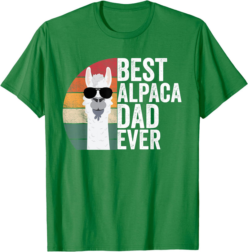 Best Alpaca Dad Accessories Best Alpaca Dad Ever Apparel LLama Lovers Cute Alpacas T-Shirt - Kelly Green