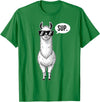 Funny Llama lover Co Alpaca Llama with Sunglasses Sup T-Shirt - Kelly Green