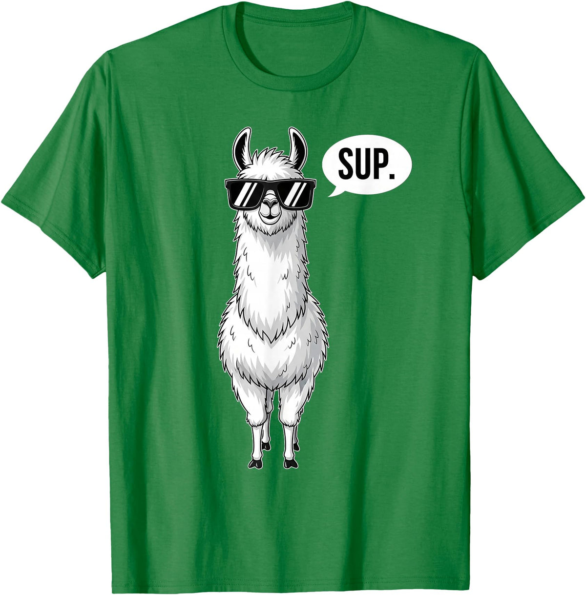Funny Llama lover Co Alpaca Llama with Sunglasses Sup T-Shirt - Kelly Green