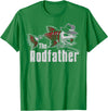 Funny Fishing The Rodfather Tee Shirt - Unisex Adults - Black - Small - Short Sleeve - Classic Fit - Modern Classic - Fishing T-Shirt - Kelly Green