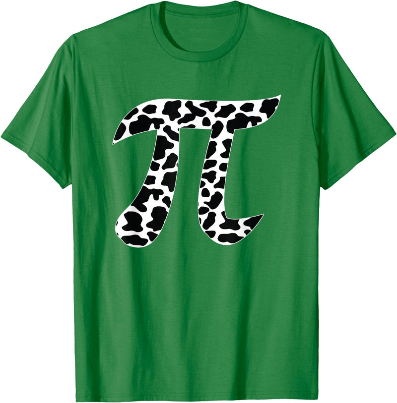 Cow Pi Day Designs Cow Pattern Pi Day Symbol - Cowpie Math Lover T-Shirt - Kelly Green