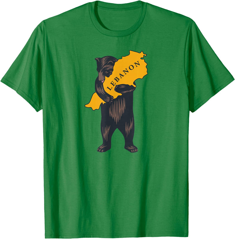 From California with Love Bear hugging Lebanon (based on California design) T-Shirt - Kelly Green