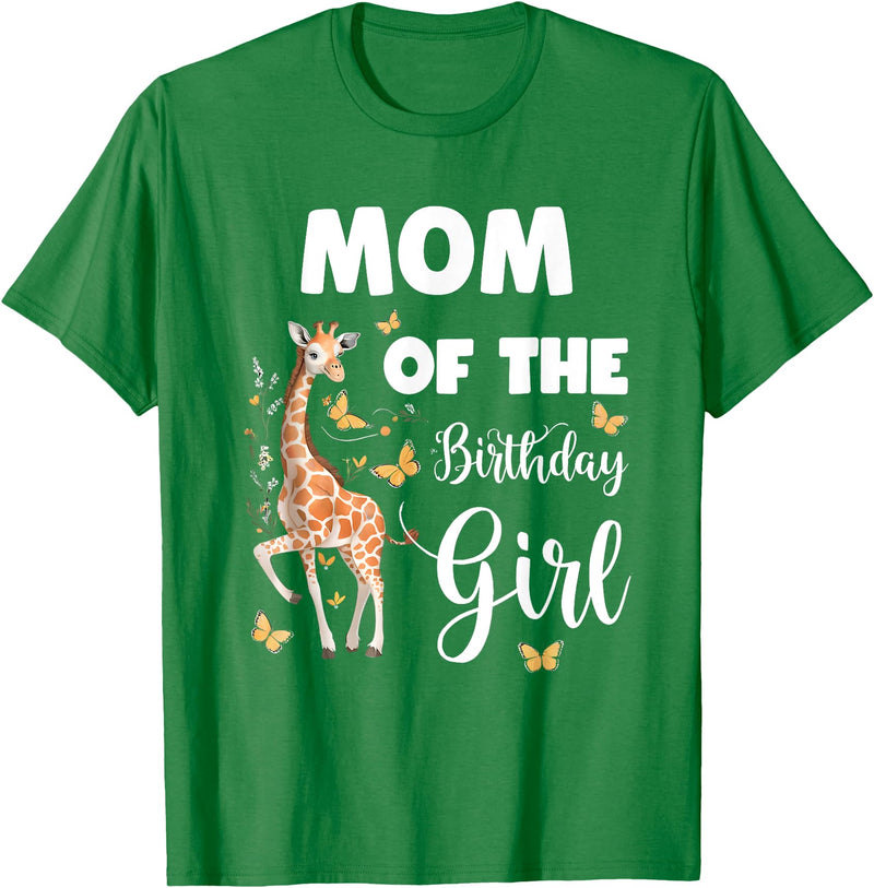 Giraffe Birthday Party by LazyPanda Giraffe Mom of the Birthday Girl Matching Family T-Shirt - Kelly Green