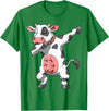 DabbingTastic Dabbing Cow Dab Cow Dancing Cow Farm Birthday Party T-Shirt - Kelly Green