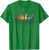 Pretty Rabbits in Retro Colors in a Boat - Bunny Rabbit T-Shirt in Kelly Green