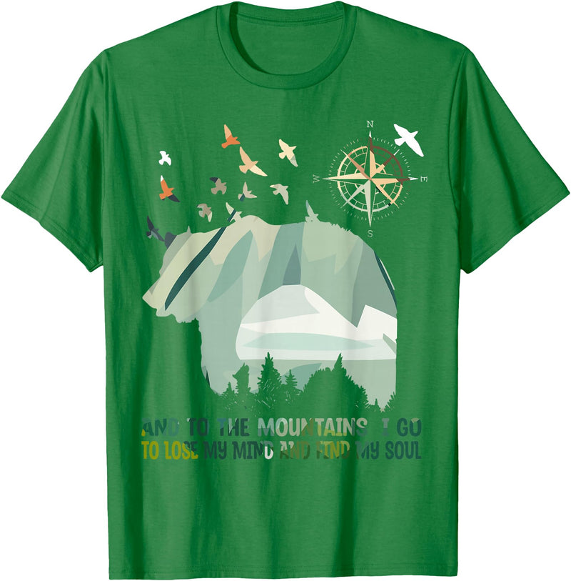 Camping Bears And To The Mountains I Go To Lose My Mind Camping Bear T-Shirt - Kelly Green