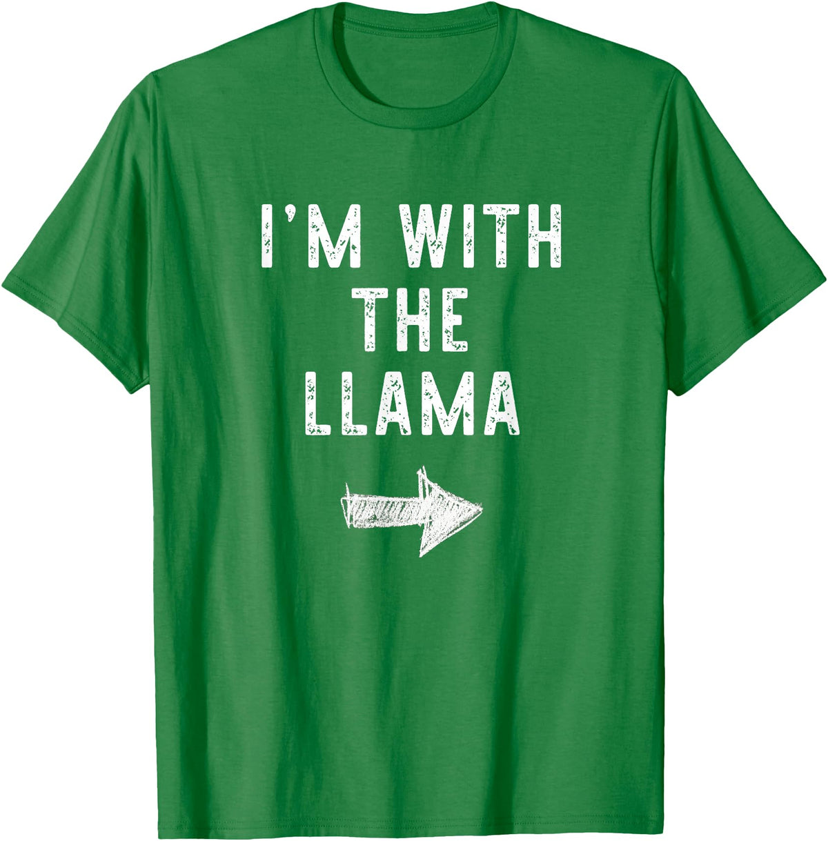 Im With The Llama Halloween Costume I’m with The Llama Funny Halloween Couple Costume T-Shirt - Kelly Green