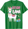 Family Matching Llama Birthday Party Supplies Birthday Llama Girl Birthday Party Llama Birthday Theme T-Shirt - Kelly Green