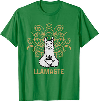 Lama Llamaste Family Summer Sport Yoga Gift Tees Llamaste Yoga Gift For Men Women Kids Lover Llama Yoga T-Shirt - Kelly Green