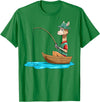 SubliminalFantasy Co. Llama Fishing Llama Fisherman Boat Fishing Lovers T-Shirt - Kelly Green