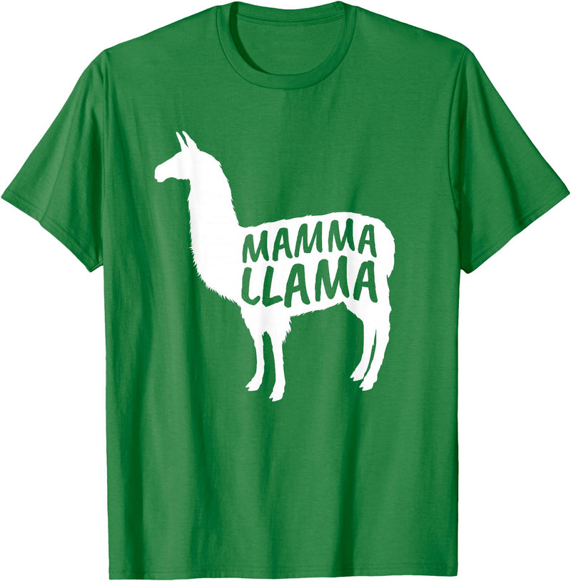 Mamma Llama T Shirt Mamma Llama Tshirt Alpaca Lover Shirt T-Shirt - Kelly Green
