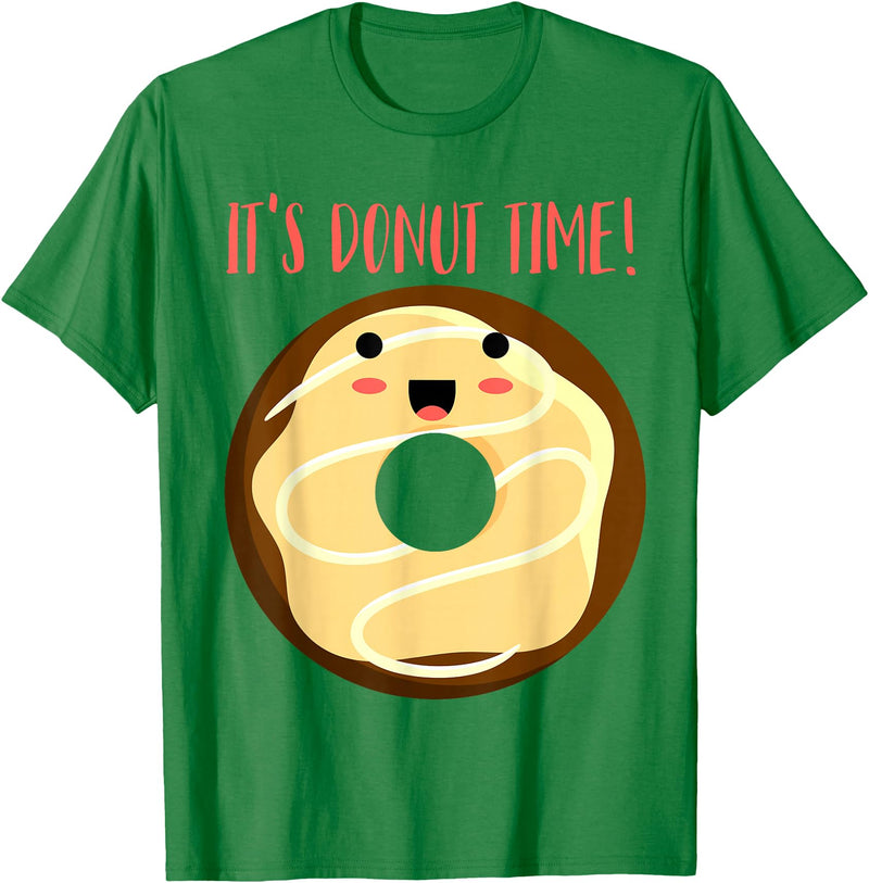Green Cow Land It's Donut Time! Doughnut Funny T-Shirt - Kelly Green