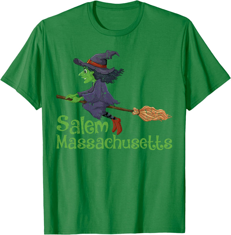 Salem Massachusetts Witch Halloween Gifts Funny Witch of Salem Massachusetts Halloween T-Shirt - Kelly Green