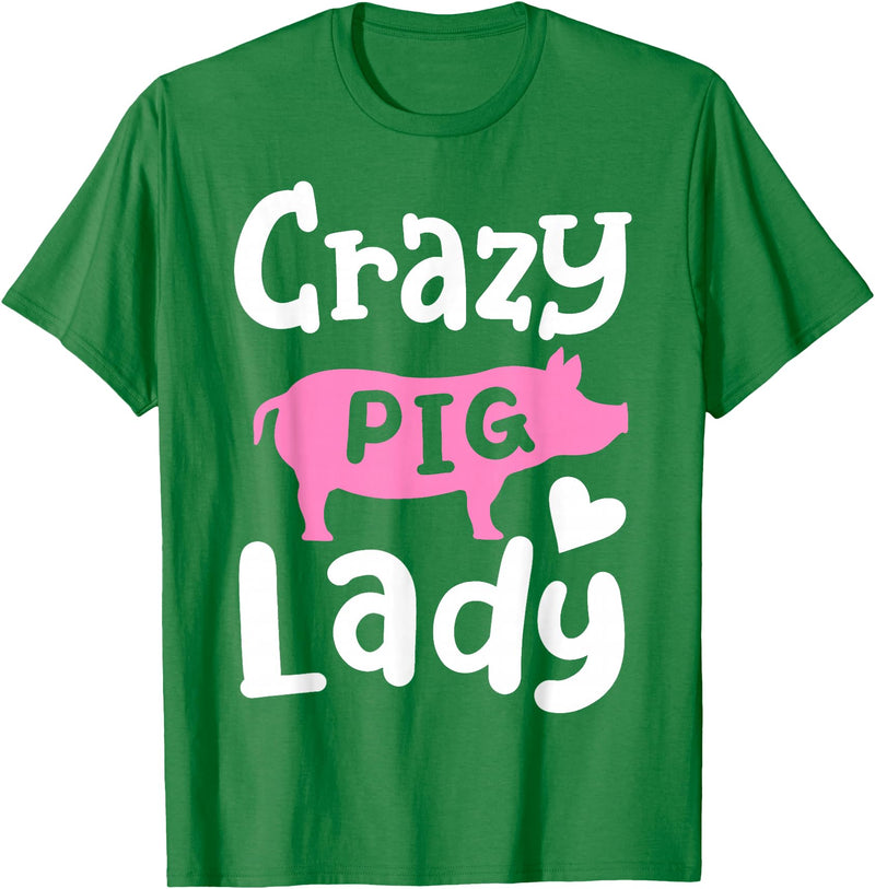 Pig Farm Store Co. Pig Crazy Pig Lady T-Shirt - Kelly Green