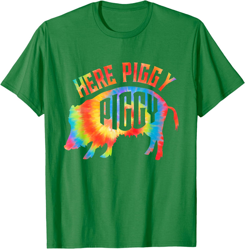 Here Piggy Piggy Design Here Piggy Piggy Funny Pig T-Shirt - Kelly Green