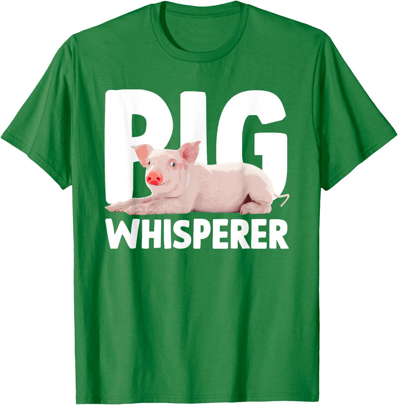 Pig Gift Pig Lover Stuff & Pig Novelty Accessories Cute Pig Whisperer Design For Men Women Farmer Pig Lovers T-Shirt - Kelly Green