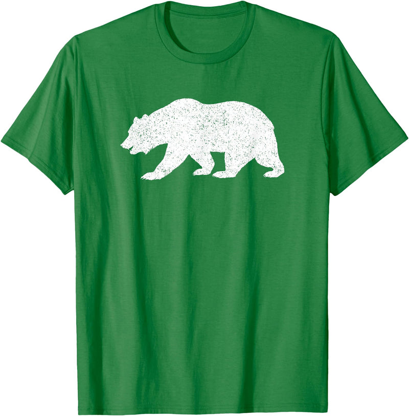 CALIFORNIA REPUBLIC GRIZZLY BEAR APPAREL California Grizzly Bear State Flag CALI Republic Silhouette T-Shirt - Kelly Green