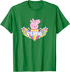 Peppa Pig Shooting Stars Cute Retro Logo T-Shirt - Kelly Green