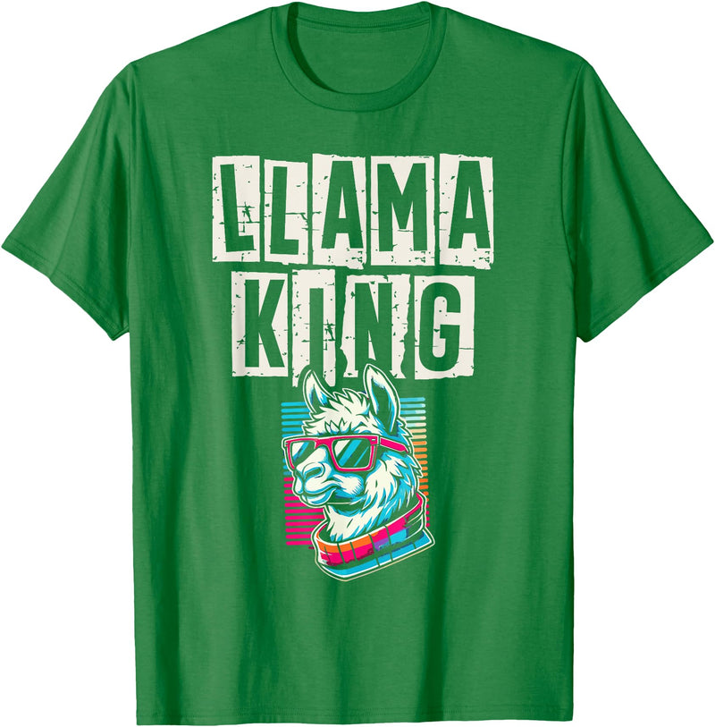 Llama Alpaca Lover Gifts Llama King Llamas Animal Lover T-Shirt - Kelly Green