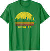 Wowsome! Vintage Retro Sunset Buffalo NY Skyline T-Shirt - Kelly Green