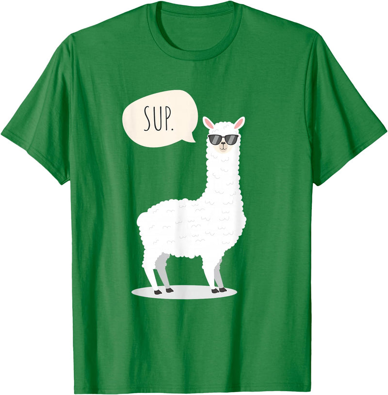 Funny & Cute Llama Gifts by OMG Sup No Drama Llama Alpaca T-Shirt - Kelly Green