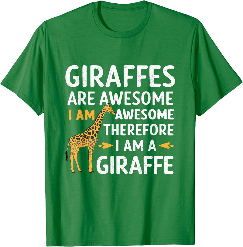 Giraffes Are Awesome tshirt Giraffes Are Awesome I Am Awesome Therefore I Am A Giraffe T-Shirt - Kelly Green