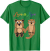 Kaisi-LGBT Gay Bi Gay Lesbian Otter Csd Queer Love Is Love Bear, Otter, Rainbow LGBT Diversity Drawing T-Shirt - Kelly Green