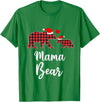 Cute Xmas Gifts Tartan Bear Cub Matching Costumes Mama Bear Buffalo Red Plaid Christmas Pajama Family Outfits T-Shirt -
