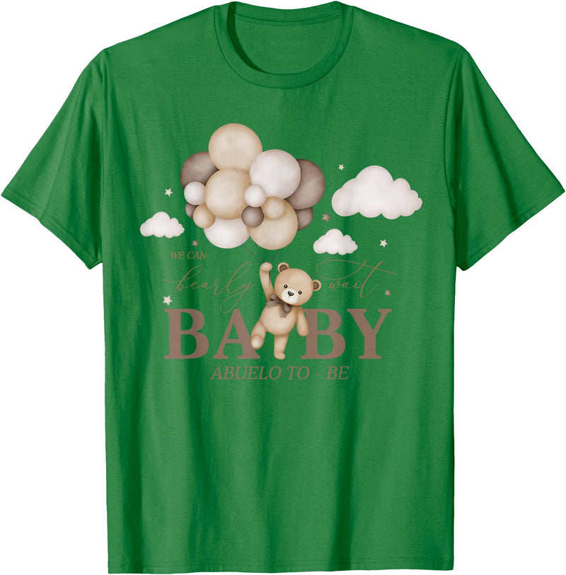 Cute Bearly Wait Baby Shower Bear Matching Family Abuelo We Can Bearly Wait Baby Shower Bear Family Matching T-Shirt - Kelly Green