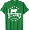 Funny Farmer Gift for Red Angus Cattle Cow Farmer - Red Angus Cattle T-Shirt - Kelly Green