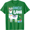 Family Matching Llama Birthday Party Supplies Uncle Llama Uncle Of The Birthday Boy Girl Llama Birthday T-Shirt - Kelly Green