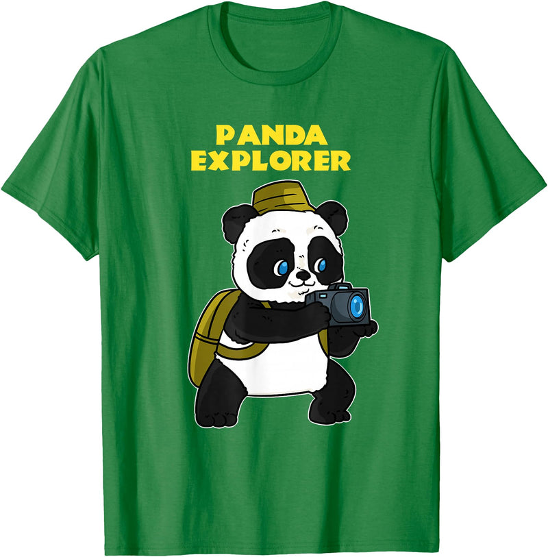 Panda Bear Lovers Clothing Panda Explorer T-Shirt - Kelly Green