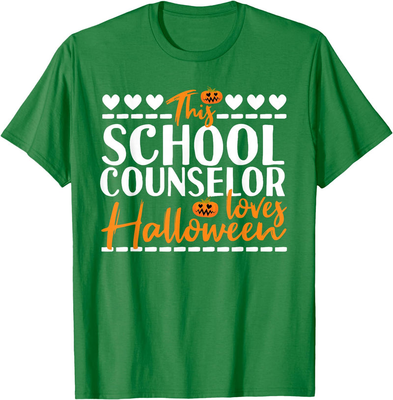 Halloween School Counselor Costume This School Counselor Loves Halloween T-Shirt - Kelly Green