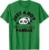 Panda Lover Designs Just A Boy Who Loves Pandas Cute Panda Bear T-Shirt - Kelly Green