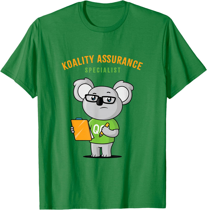 Quality Control Fun Koala Bear, Quality Assurance Specialist T-Shirt - Kelly Green
