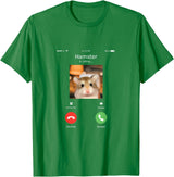 Hamster Calls Funny Phone for Hamster Owners, Animal Lovers T-Shirt - Kelly Green