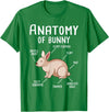 Anatomy of Bunny - Rabbit Lover Zookeeper Farmer Mammals T-Shirt in Kelly Green