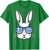 Greek Flag of Greece Happy Easter Rabbit Greek Easter T-Shirt in Kelly Green