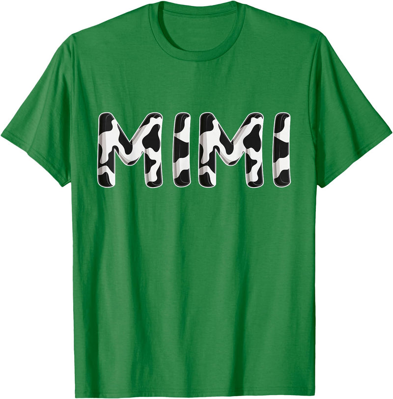 Cow Pattern Print Family Matching Birthday Shirts Cow Mimi Birthday Family Matching Mothers Day Boy Girl Farm T-Shirt -