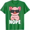 Funny Pig Lover & Owner Gift Ideas Pigs Nope Pig Children Girls Pig T-Shirt - Kelly Green