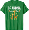 Giraffe Baby Shower Party Ideas For Grandma To Be Grandma To Be Giraffe Baby Shower Cute T-Shirt - Kelly Green