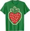 Halloween Shirts For Women Men Kids Boys Girls Halloween Pixel Strawberry 80s Video Game Costume Men Women T-Shirt - Kelly